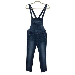 Free People Cotton Blend Distress Exposed Back Straight Leg Boho Overalls 27